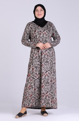 Khaki Hijab Kleider 0403-04