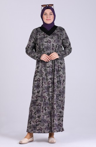 Plus Size Patterned Dress 0405-01 Purple 0405-01
