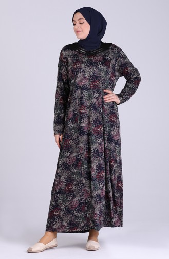 Grün Hijab Kleider 0408-03