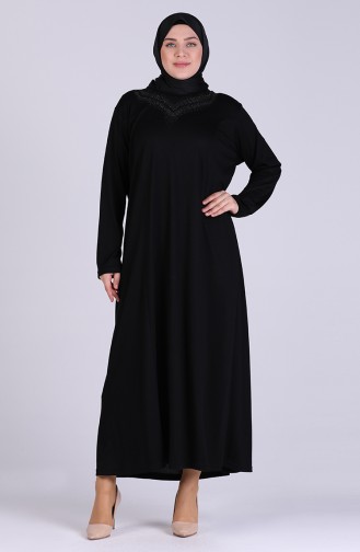 Schwarz Hijab Kleider 0409-01