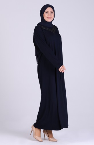 Dunkelblau Hijab Kleider 0409-02