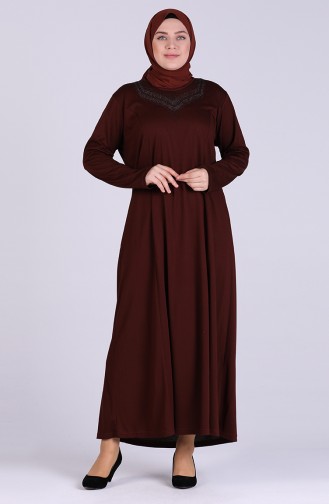 Robe Hijab Couleur Brun 0409-03