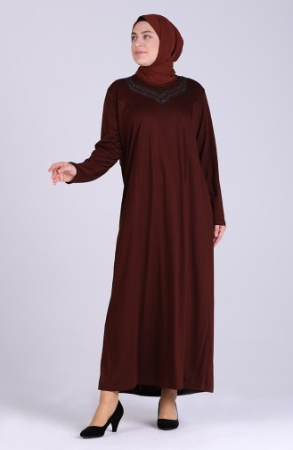 Robe Hijab Couleur Brun 0409-03