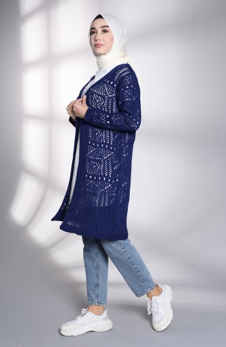 Parlament-Blau Strickjacke 0402-03