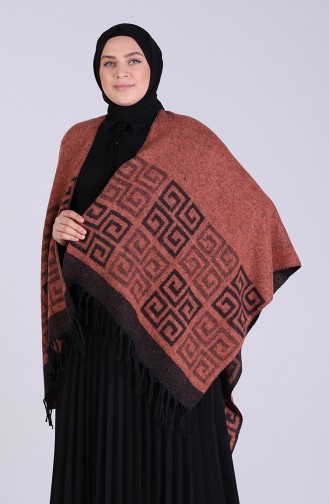 Ponchos Couleur brique 13195-04