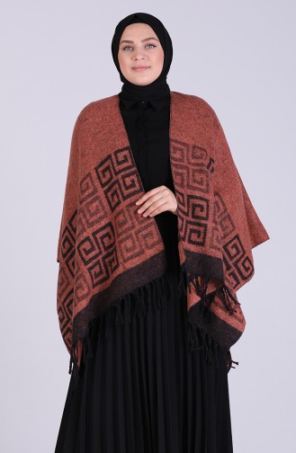 Ziegelrot Poncho 13195-04