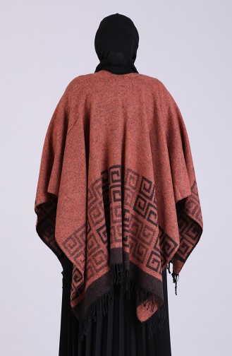 Ponchos Couleur brique 13195-04