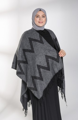 Rauchgrau Poncho 13196-07