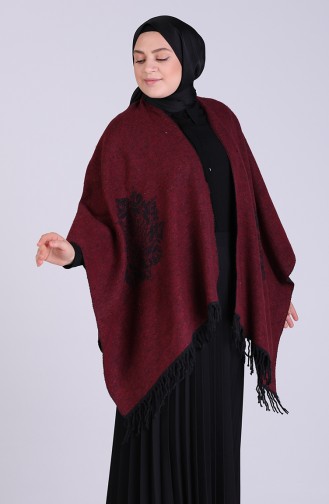 Claret Red Poncho 13197-01
