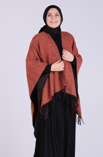 Ponchos Couleur brique 13197-11