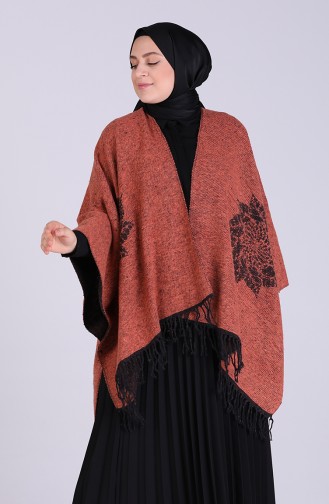 Ponchos Couleur brique 13197-11