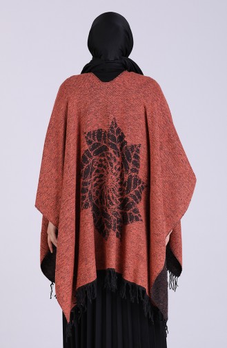 Ponchos Couleur brique 13197-11