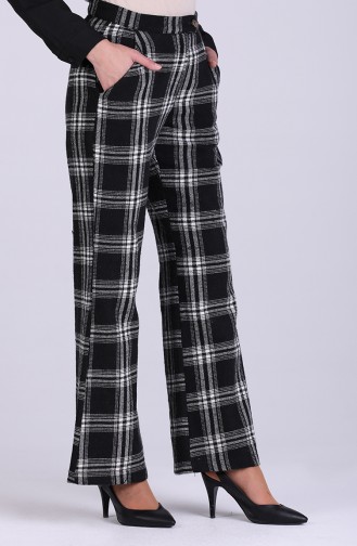 Plaid Pattern Winter Pants 200910-01 Black White 200910-01