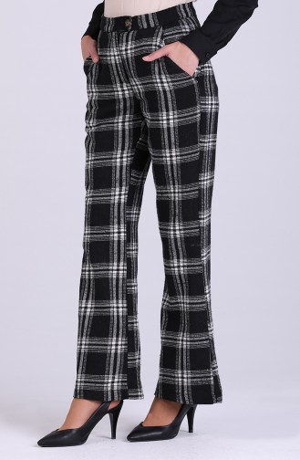 Plaid Pattern Winter Pants 200910-01 Black White 200910-01