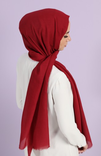 İnce Vual Pamuk Şal 10040-10 Bordo