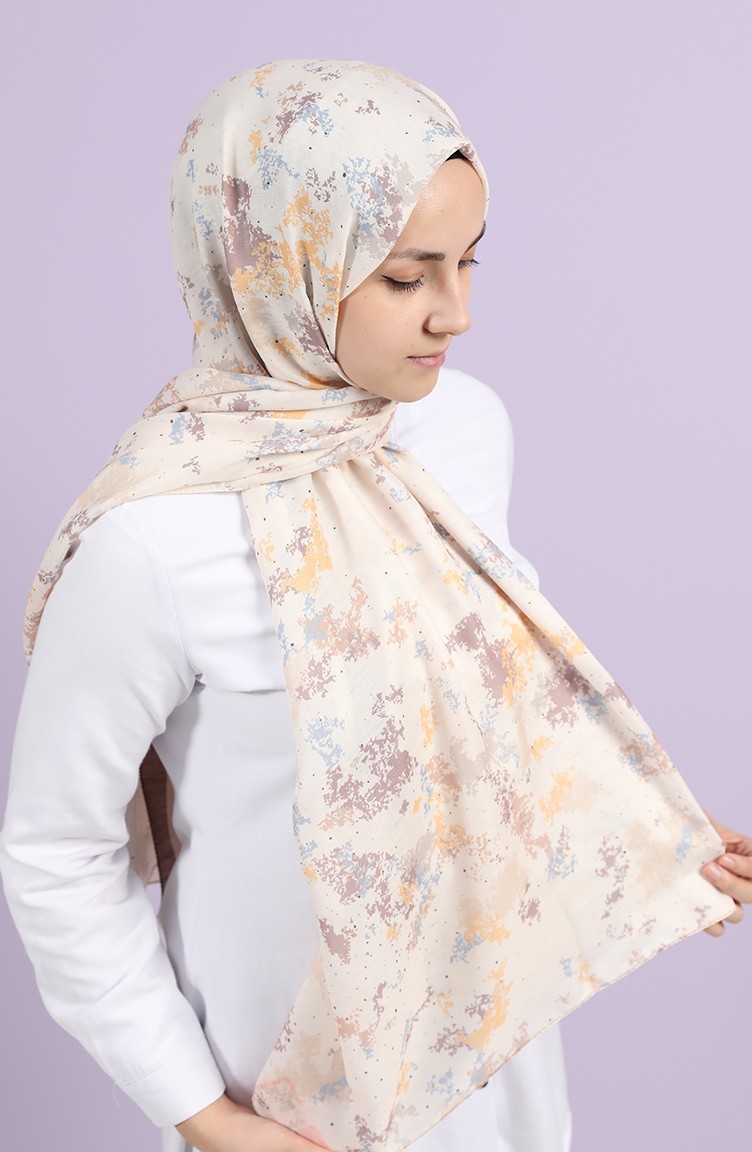 Ebru Desen Pamuk Şal 81001-12 Gold