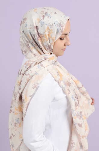 Ebru Desen Pamuk Şal 81001-12 Gold