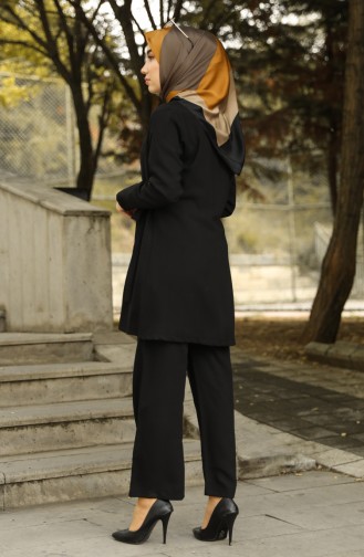 Tied from the Side Coat and Trouser Set 1086-03 Black 1086-03