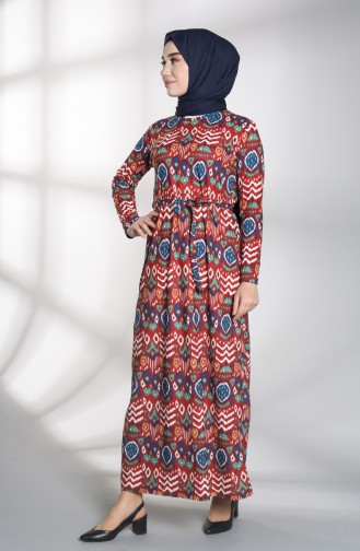 Patterned Belted Dress 1018-02 Tile 1018-02