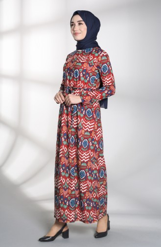Patterned Belted Dress 1018-02 Tile 1018-02