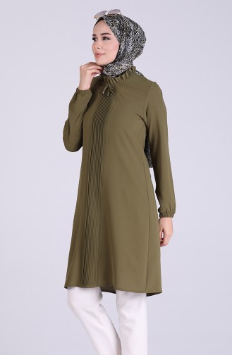 Aerobin Kumaş Nervürlü Tunik 5025-05 Haki