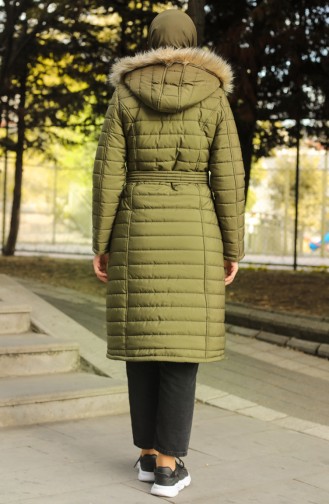 Hooded quilted Coat 0134-02 Khaki 0134-02