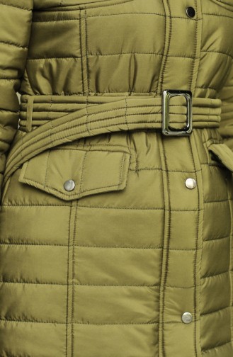 Hooded quilted Coat 0134-02 Khaki 0134-02