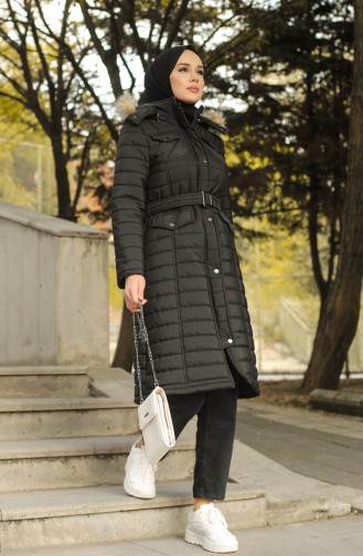 Hooded quilted Coat 0134-03 Black 0134-03