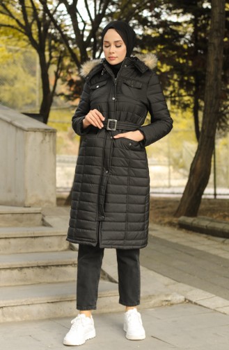 Hooded quilted Coat 0134-03 Black 0134-03