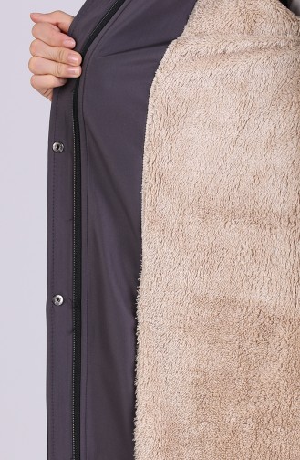 Fur Lined Long Coat 4054-03 Anthracite 4054-03