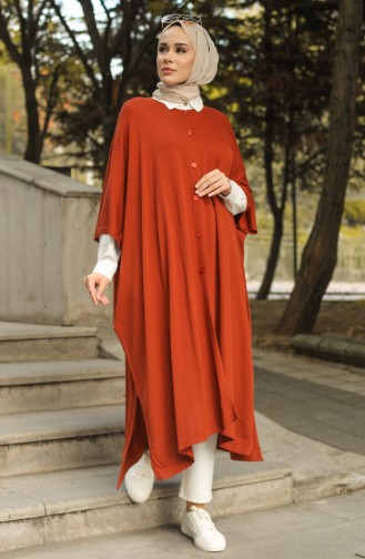 Brick Red Poncho 4253-06