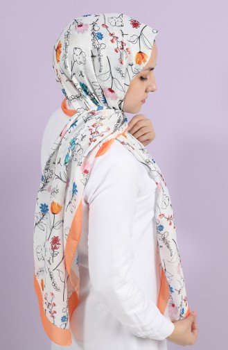 Lilium Desen Pamuk Şal 81009-12 Turuncu