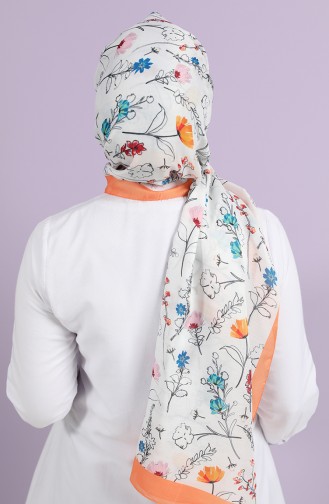 Lilium Desen Pamuk Şal 81009-12 Turuncu