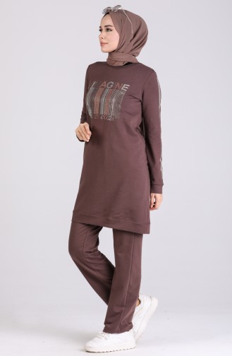 Printed Tracksuit 8352-05 Brown 8352-05