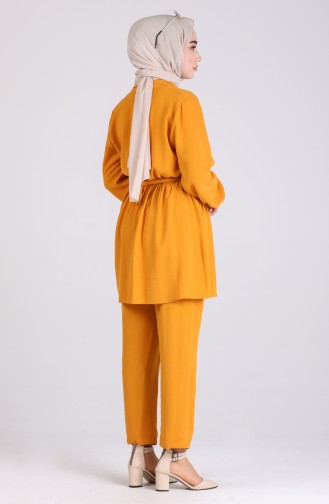 Belted Tunic Trousers Double Suit 1090-01 Mustard 1090-01