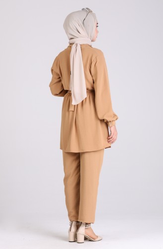 Belted Tunic Trousers Double Suit 1090-02 Milk Coffee 1090-02