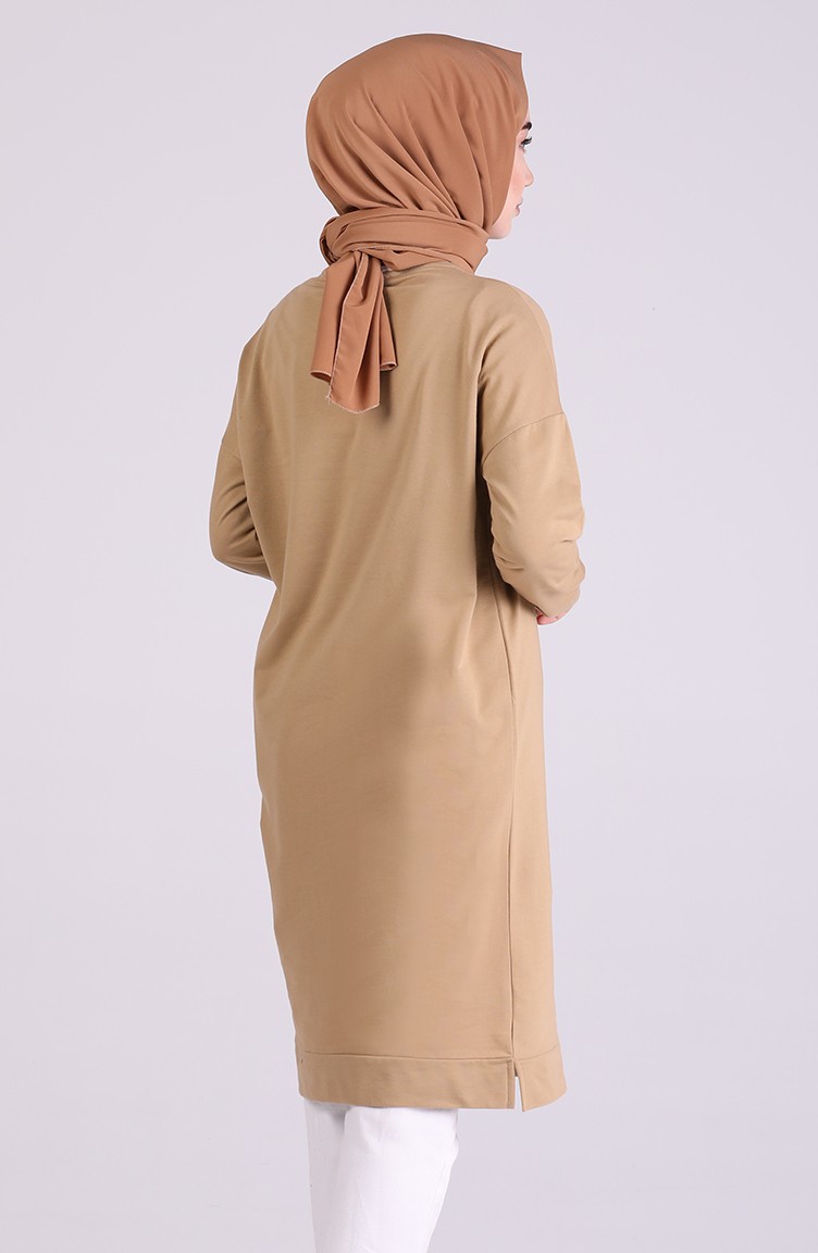 Uzun Spor Tunik 3000602 Sütlü kahve Sefamerve