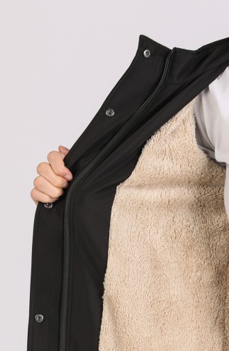 Fur Pocketed Coat 4055-03 Black 4055-03
