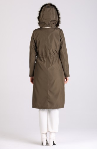 Coat with Fur Pockets 4055-05 Khaki 4055-05