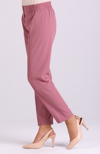 Elastic Waist Pants 2034-01 Dry Rose 2034-01