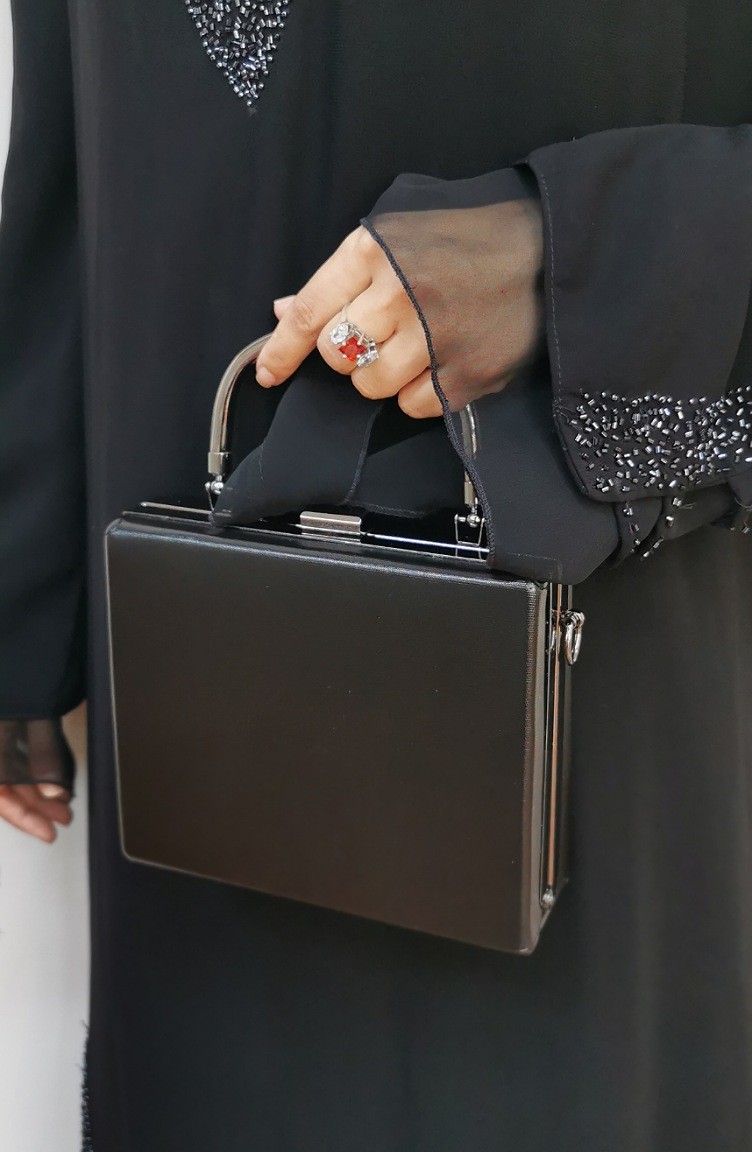 Bayan Clutch Portfoy Kumas Canta 294109 201 Siyah Sefamerve
