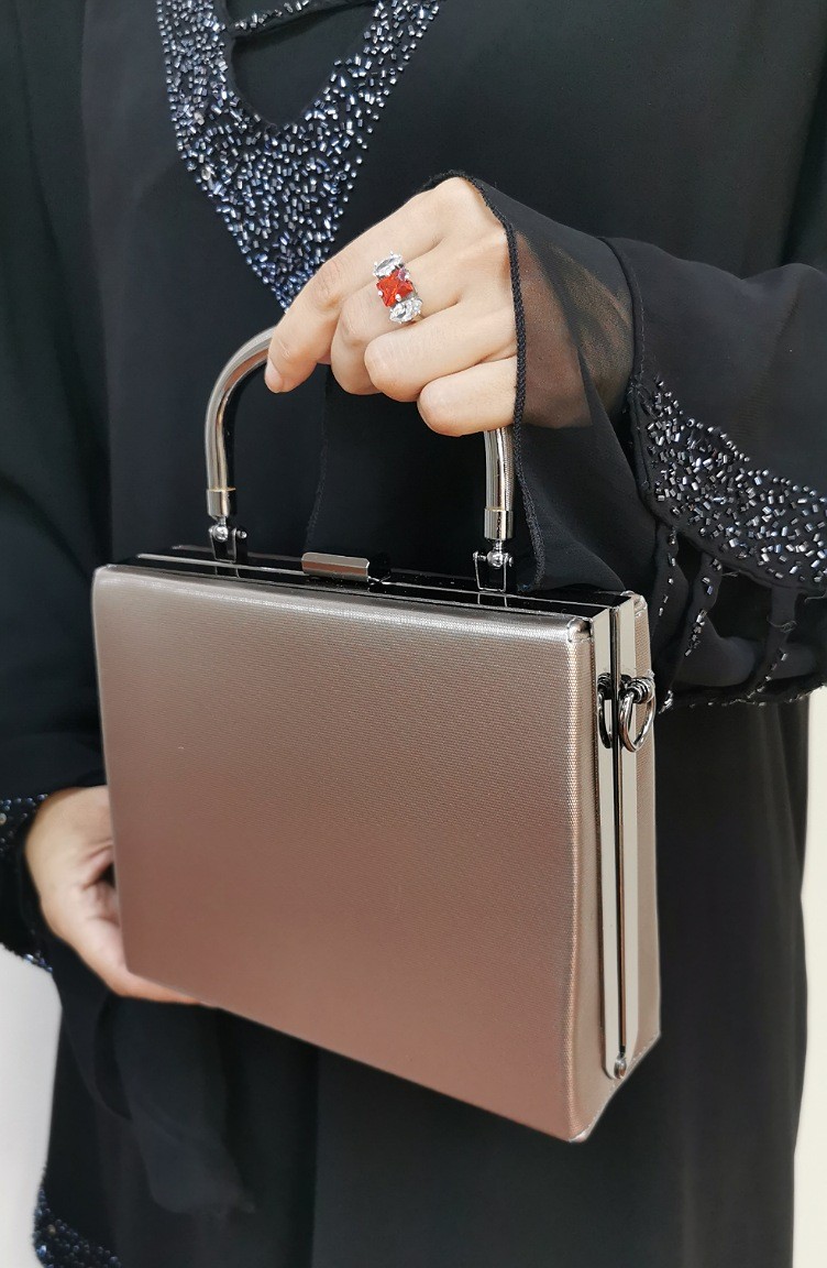 Bayan Clutch Portfoy Kumas Canta 294109 209 Platin Sefamerve