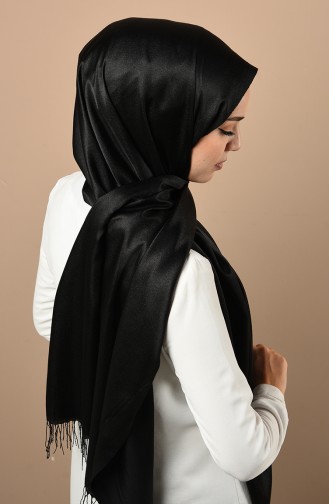 Düz Jakar Şal 54364-02 Siyah