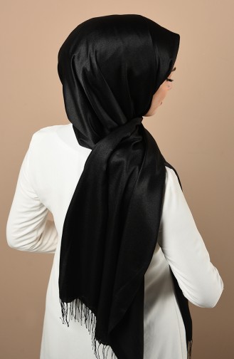 Düz Jakar Şal 54364-02 Siyah