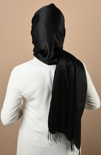 Düz Jakar Şal 54364-02 Siyah