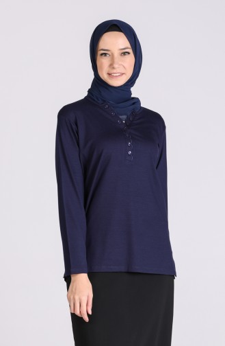 Navy Blue Blouse 0313-03