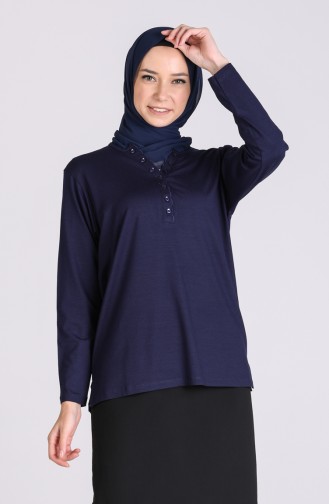 Dunkelblau Bluse 0313-03