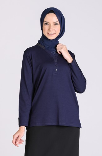 Dunkelblau Bluse 0333-03