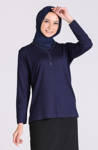 Dunkelblau Bluse 0333-03