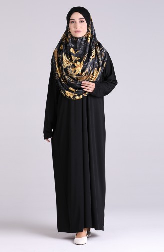 Plus Size One-piece Practical Prayer Dress 0940b-01 Black 0940B-01